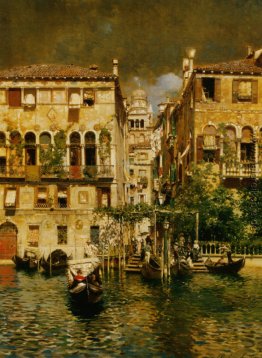 Verlassen einer Residenz auf dem Canal Grande Verlassen einer Residenz auf dem Canal Grande
