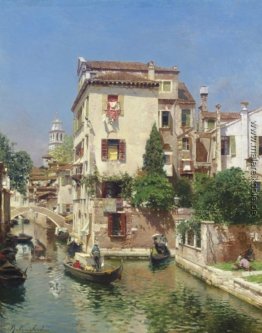 Gondolieri auf einen venezianischen Kanal Gondolieri auf einen venezianischen Kanal