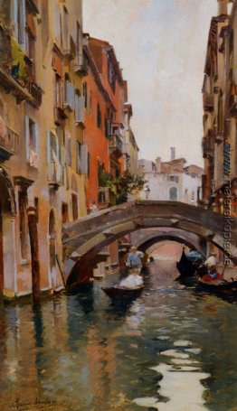 Gondel auf einen venezianischen Kanal Gondel auf einen venezianischen Kanal