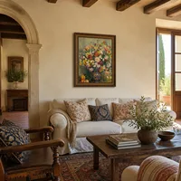 Vase Chrysanthemen — Italienische Villa