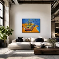 Fischerboote am Strand von Saintes-Maries-de-la-Mer — Modernes Loft