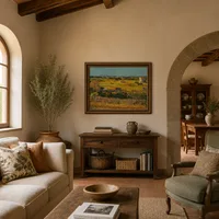 Ernte am La Crau mit Montmajour im Hintergrund — Italienische Villa