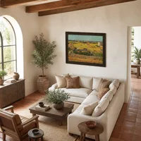 Ernte am La Crau mit Montmajour im Hintergrund — Mediterranes Haus
