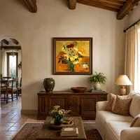 Japanischer Vase mit Rosen und Anemonen — Italienische Villa