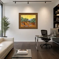 Olivenbäume mit gelbem Himmel und Sun — Designerbüro