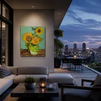 Sonnenblumen — Penthouse-Terrasse in der Stadt