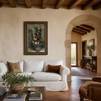 Vase von Stockrosen — Italienische Villa