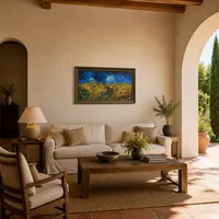 Weizenfeld mit Raben — Mediterranes Haus