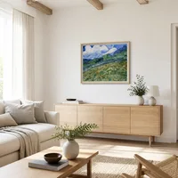 Weizenfeld mit Bergen im Hintergrund — Skandinavisches Haus