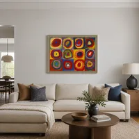 Farbstudie Quadrate mit konzentrischen Kreisen — Skandinavisches Haus