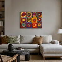 Farbstudie Quadrate mit konzentrischen Kreisen — Pariser Wohnung
