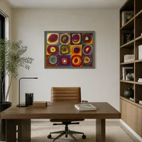 Farbstudie Quadrate mit konzentrischen Kreisen — Designerbüro