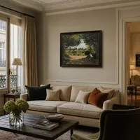 Adolphe Monet Lesen im Garten — Pariser Wohnung
