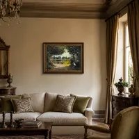 Adolphe Monet Lesen im Garten — Italienische Villa