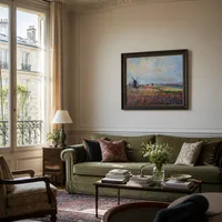 Blumenfelder und Windmühlen in der Nähe von Leiden — Pariser Wohnung