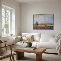 Blumenfelder und Windmühlen in der Nähe von Leiden — Skandinavisches Haus