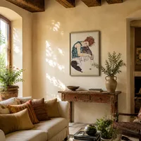 Sitzfrau mit verbogenem Knee — Italienische Villa