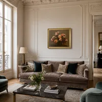 Vase mit Pfingstrosen — Pariser Wohnung