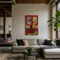 Large Red Interior — Modernes Loft