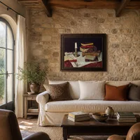 Stilleben mit Büchern und Kerzen — Italienische Villa