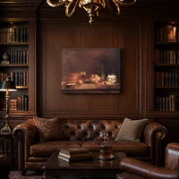 Stillleben mit Glas Oliven — Klassische Bibliothek