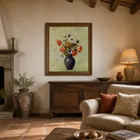 Anemonen und Mohnblumen in einer Vase — Italienische Villa