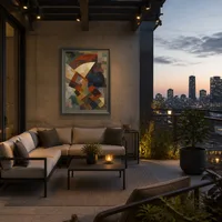 Zusammensetzung — Penthouse-Terrasse in der Stadt
