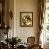 Rosen und Jasmin in einem Delft-Vase — Schloss-Esszimmer