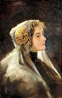 Russische Schönheit mit der traditionellen Kopfschmuck Russische Schönheit mit der traditionellen Kopfschmuck