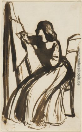 Elizabeth Siddal auf einer Staffelei sitzend Elizabeth Siddal auf einer Staffelei sitzend