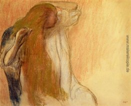 Frau, die ihr Haar Frau, die ihr Haar