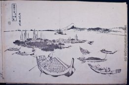 Fuji als von der Insel Tsuku Dajima gesehen Fuji als von der Insel Tsuku Dajima gesehen