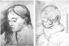 Ein Mädchen mit dem flüssigen Haar. Baby-Kopf Ein Mädchen mit dem flüssigen Haar. Baby-Kopf