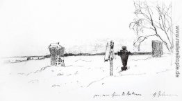 Winterlandschaft. Friedhof. Winterlandschaft. Friedhof.