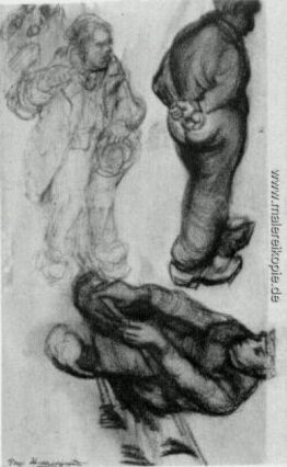 Studie von drei Bauern, einer Sitzung Studie von drei Bauern, einer Sitzung
