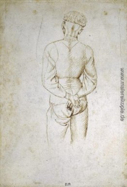 Studie eines jungen Mannes mit den Händen auf dem Rücken gefesse Studie eines jungen Mannes mit den Händen auf dem Rücken gefesse