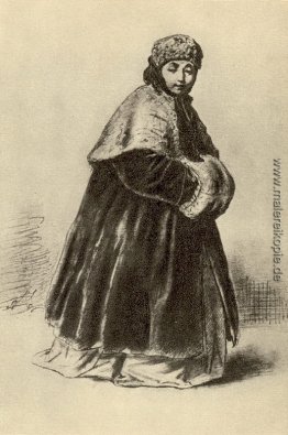 Schüchternes Mädchen. Studie für das Gemälde "Der Hausmeister, d Schüchternes Mädchen. Studie für das Gemälde "Der Hausmeister, d