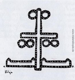 Symbolische Kreuz an der Außenwand in Lohia Symbolische Kreuz an der Außenwand in Lohia