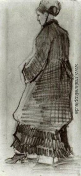 Frau mit Hut, Mantel und faltete Kleid Frau mit Hut, Mantel und faltete Kleid