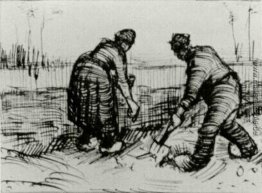 Peasant Mann und Frau, die Kartoffeln Peasant Mann und Frau, die Kartoffeln