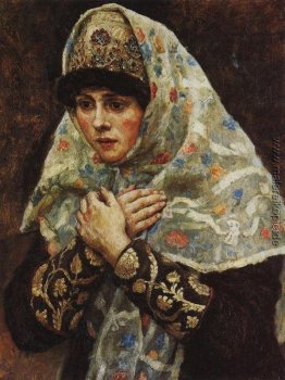 Junge Dame, die mit verschränkten Armen (Studie zu "Boyarynya Mo Junge Dame, die mit verschränkten Armen (Studie zu "Boyarynya Mo