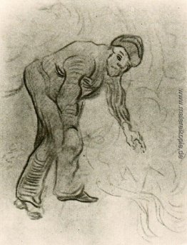 Skizze der gebückter Mann Skizze der gebückter Mann