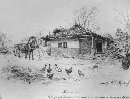 Skizzen des russisch-türkischen Krieg. Bulgarischen Haus. Skizzen des russisch-türkischen Krieg. Bulgarischen Haus.