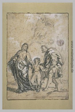 Das Jesuskind, zwischen der Jungfrau Maria und St. Joseph Das Jesuskind, zwischen der Jungfrau Maria und St. Joseph