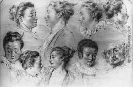 Studium der Frauenköpfe Studium der Frauenköpfe
