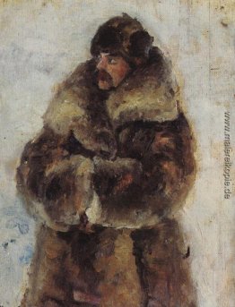 A. I. Surikow mit Pelzmantel. Studie zur "Taking the snow Stadt" A. I. Surikow mit Pelzmantel. Studie zur "Taking the snow Stadt"
