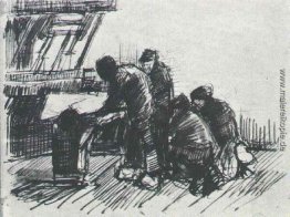 Weber mit anderen Gestalten vor Loom Weber mit anderen Gestalten vor Loom