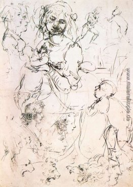 Studium der Pflege Madonna und Profilköpfe Studium der Pflege Madonna und Profilköpfe