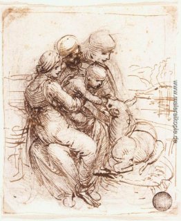 Studium der heiligen Anna, Maria, das Christkind und dem jungen Studium der heiligen Anna, Maria, das Christkind und dem jungen
