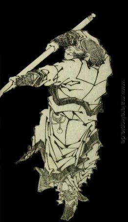 Eine Darstellung von Sun Wukong schwingt seine Mitarbeiter Eine Darstellung von Sun Wukong schwingt seine Mitarbeiter